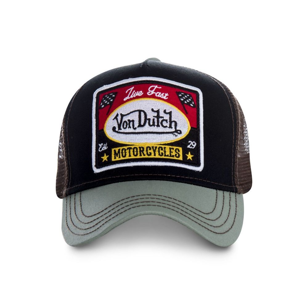 Von Dutch Square Mesh Cap Black / Red / Green | US-OLHNMA652