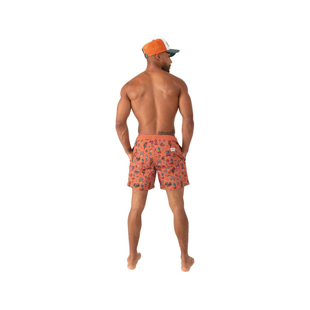 Von Dutch Totem Board Men Shorts Orange | US-OQEJHC231