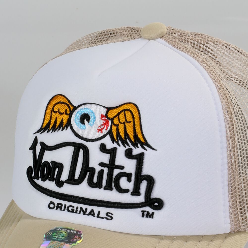 Von Dutch Trucker Baker Cap Beige / White | US-GAXJWD178