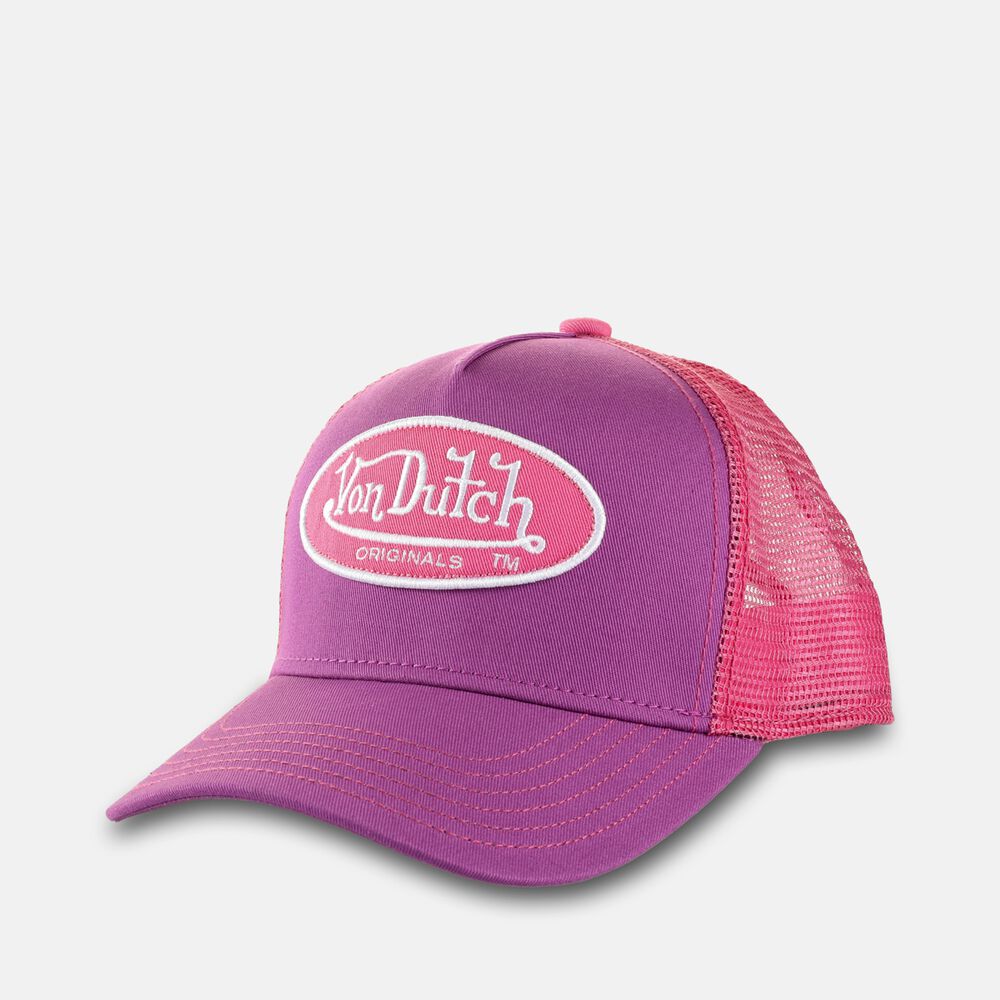 Von Dutch Trucker Boston Cap Purple/Pink | US-VARMHZ435