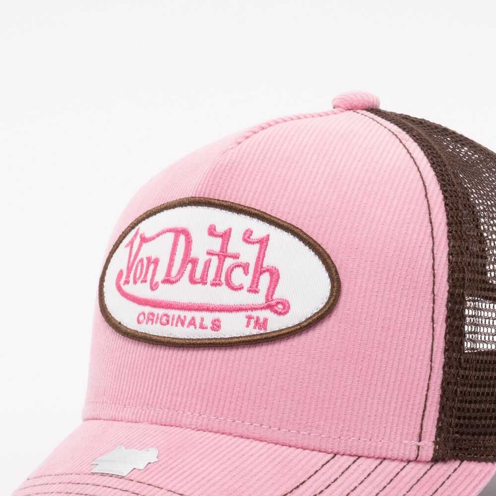 Von Dutch Trucker Boston Cap White / Brown / Cream | US-LKVEUC145