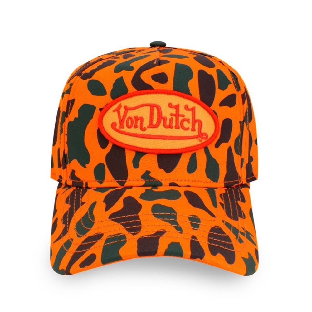 Von Dutch Trucker Camo 242 Cap Orange / Black | US-GQIMDJ381