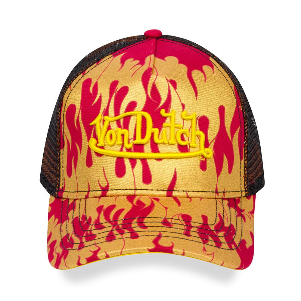 Von Dutch Trucker City Of Angels Cap Red / Yellow | US-HILWZC695