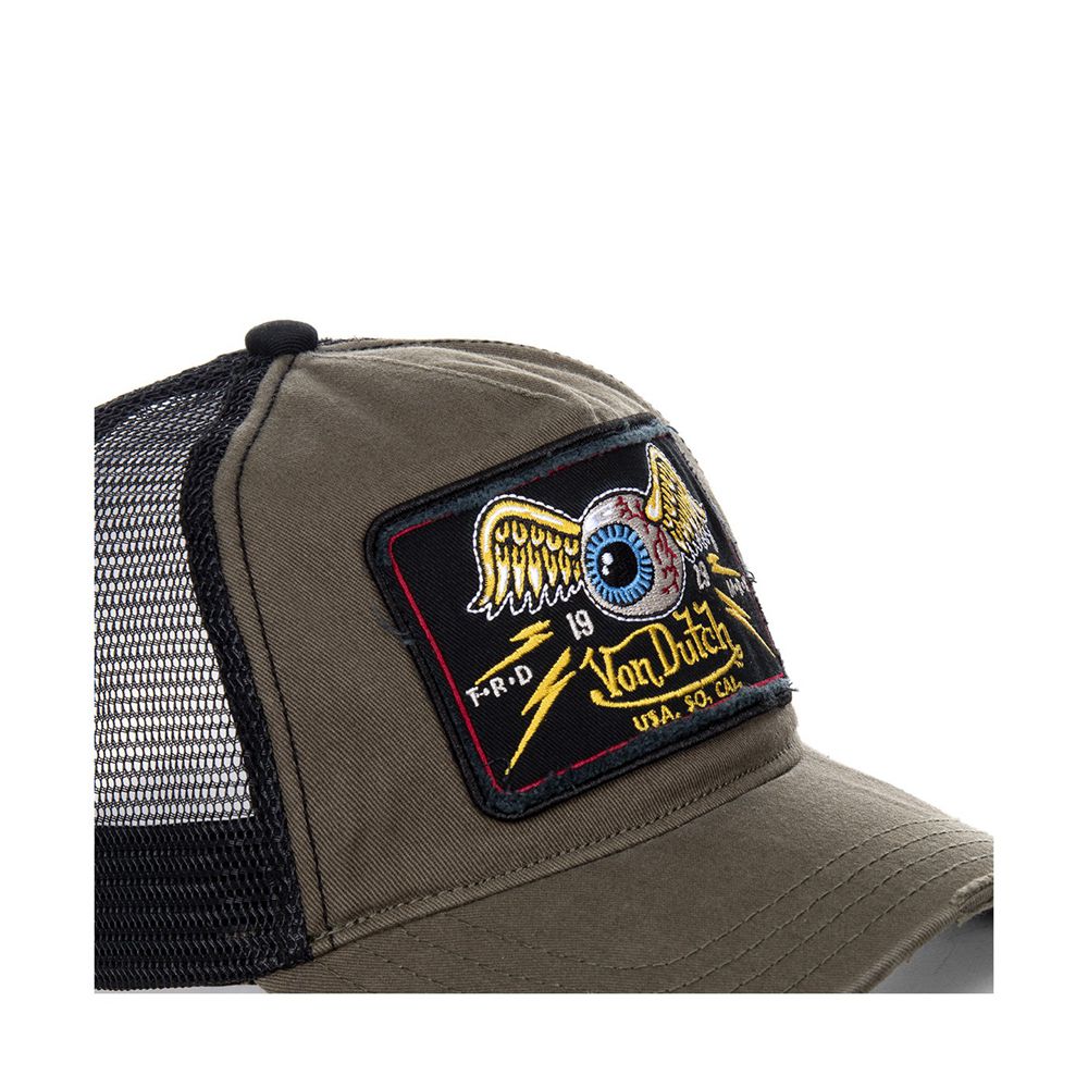 Von Dutch Trucker Flying Eye Cap Dark Olive / Black / Yellow | US-GFSZCQ920