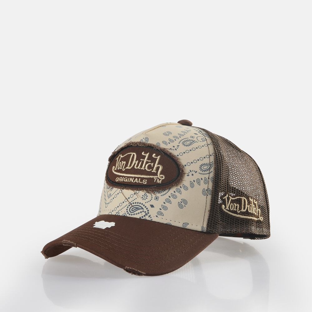 Von Dutch Trucker Kalmar Cap Dark Brown / Cream | US-YIFTUX395