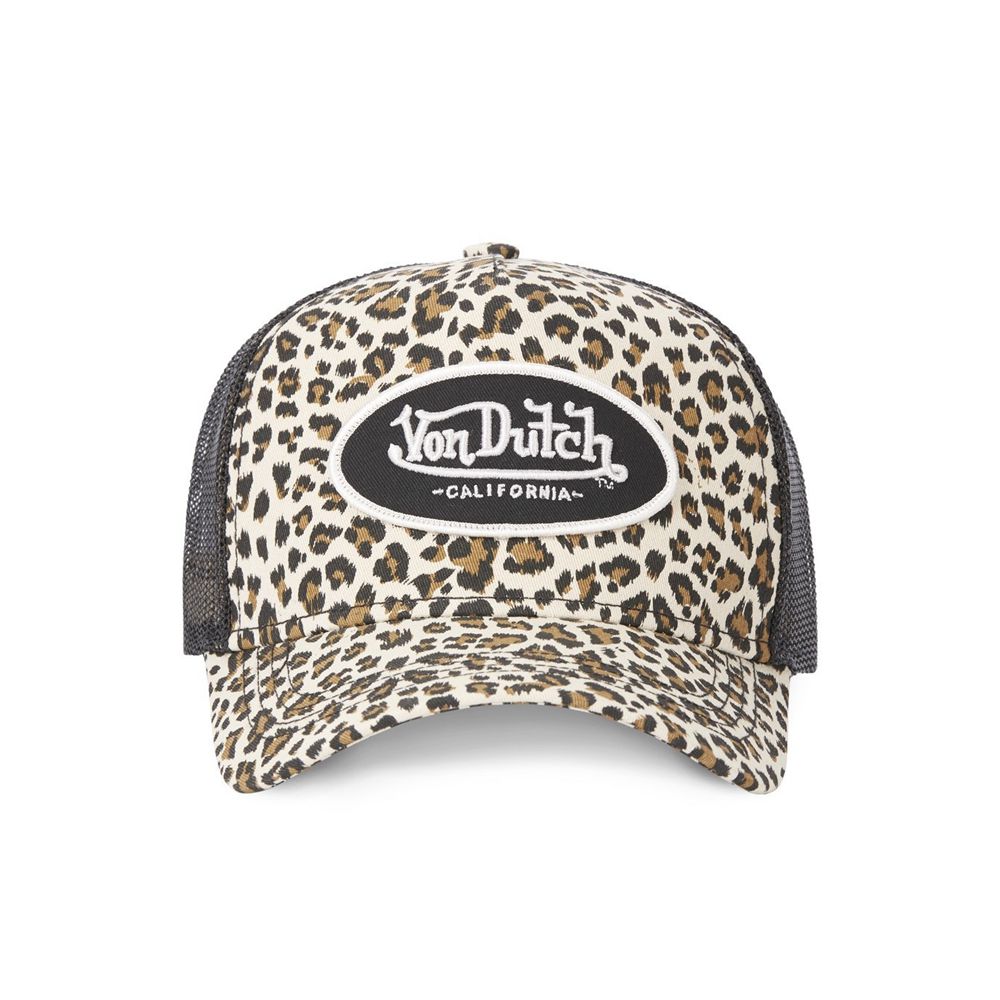 Von Dutch Trucker Leopard Cap Beige | US-DRXHJV649