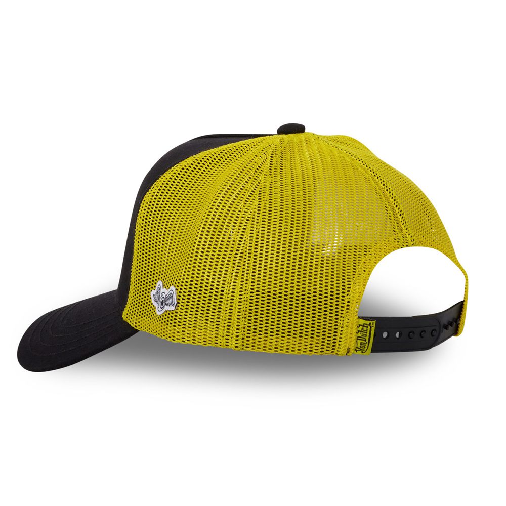 Von Dutch Trucker Snapback Closure Cap Black / Yellow / White | US-WHBMEF821