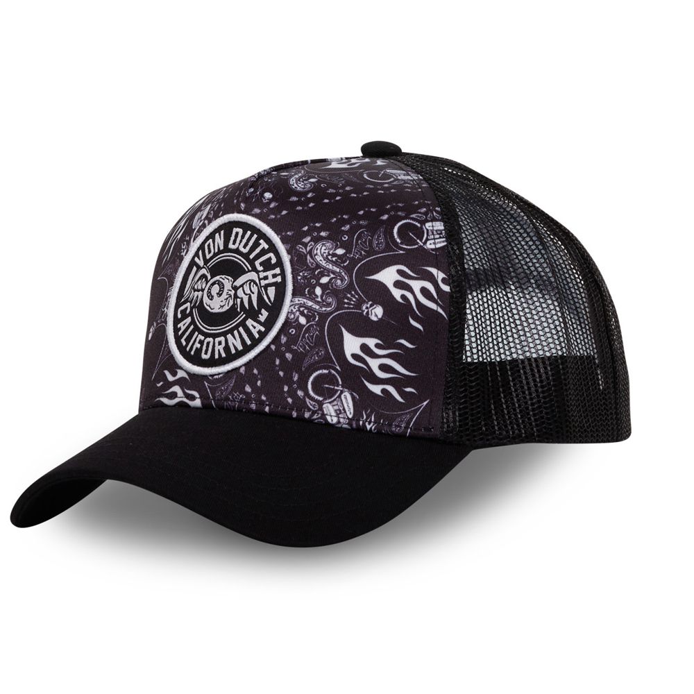 Von Dutch Trucker Snapback Closure Cap Black / White | US-QCHREF503