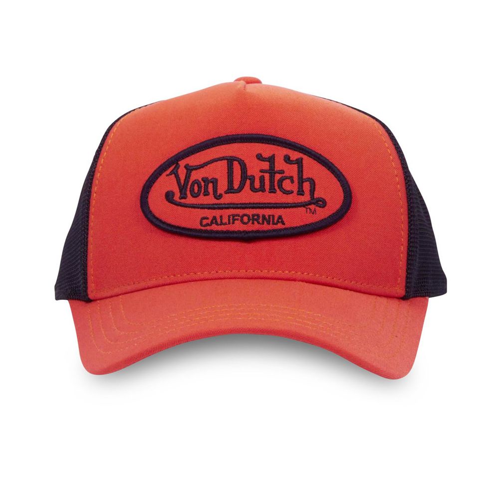 Von Dutch Trucker Snapback Closure Cap Orange / Black | US-IZJCSK138