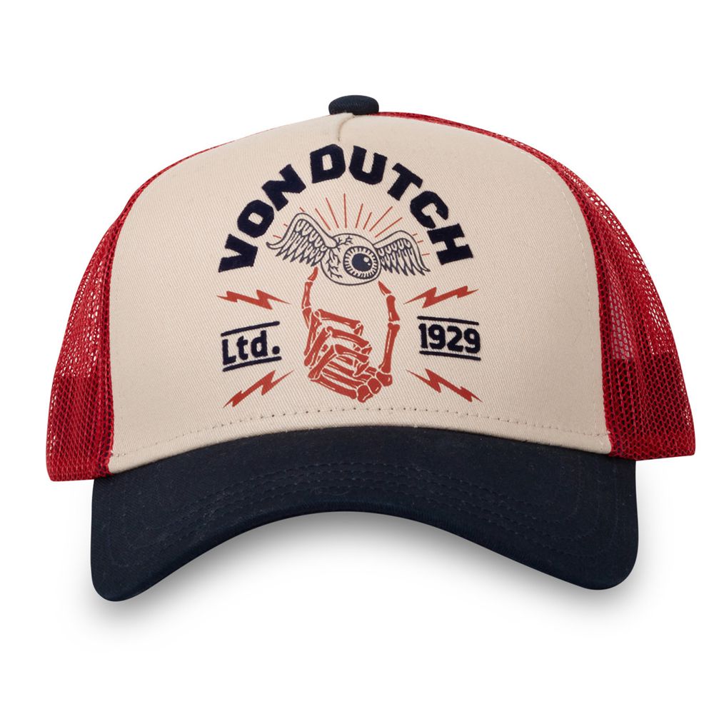 Von Dutch Trucker Snapback Closure Gra Cap Red / Blue / Beige | US-UVXEZM975