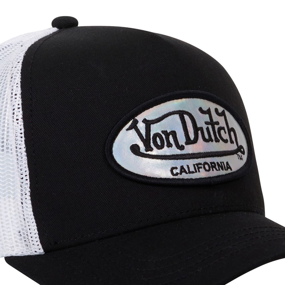 Von Dutch Trucker Snapback Closure Pastel Cap Black / White | US-TGACWM038