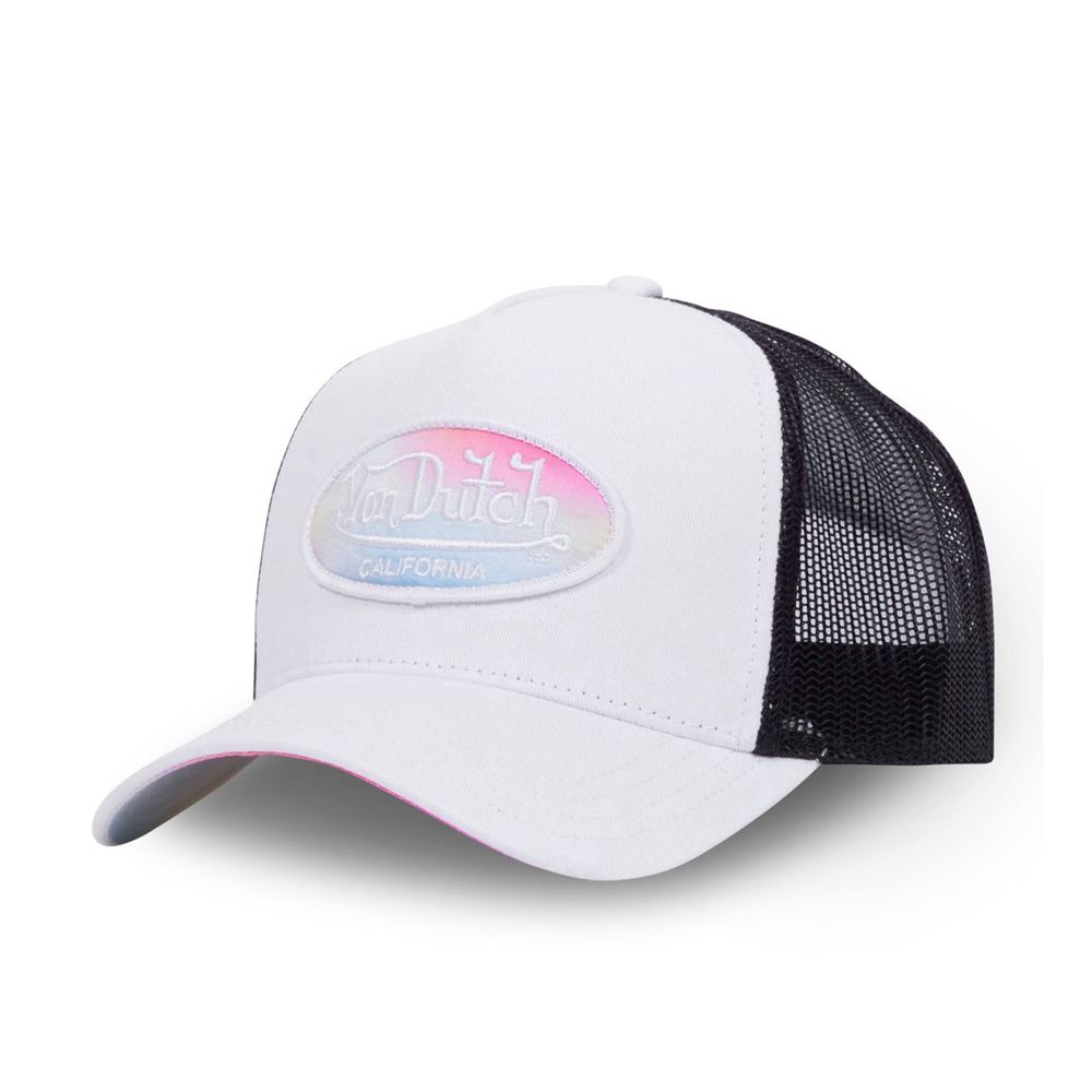 Von Dutch Trucker Snapback Closure Pastel Cap White | US-JVSXUR058