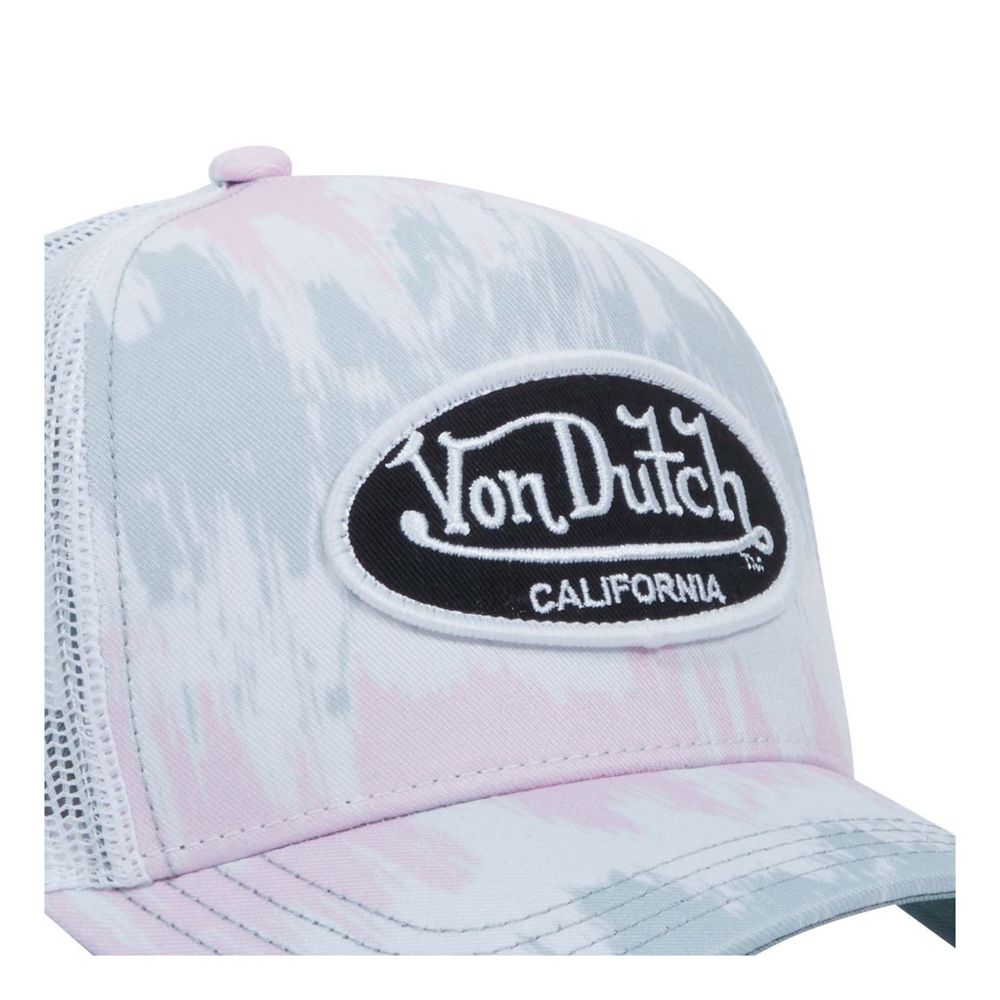 Von Dutch Trucker Snapback Closure Vibes Cap Rose / White / Black | US-MDINXW682