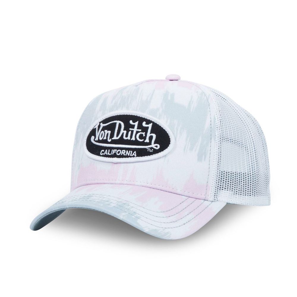 Von Dutch Trucker Snapback Closure Vibes Cap Rose / White / Black | US-MDINXW682