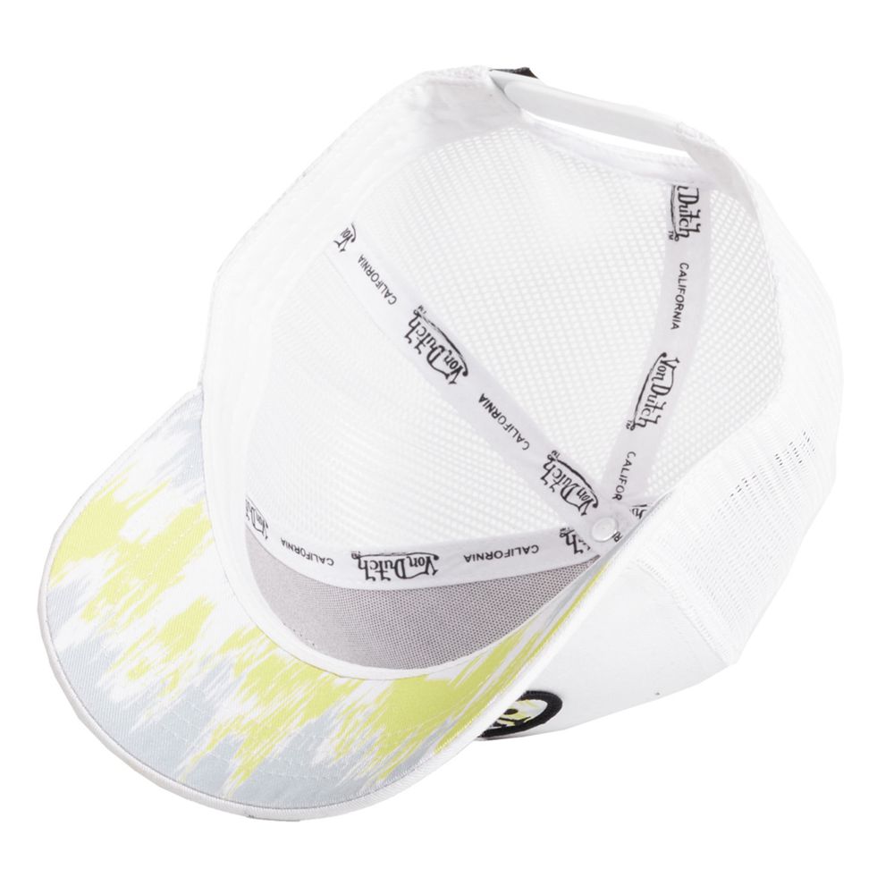 Von Dutch Trucker Snapback Closure Vibes Cap White / Yellow | US-FJYPWK416