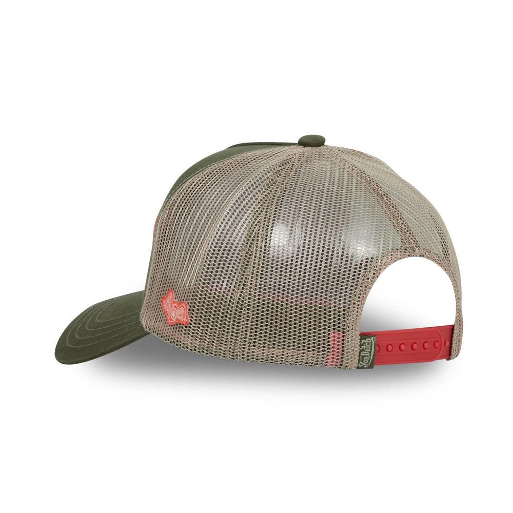 Von Dutch Trucker Snapback Collar Closure Cap Khaki / Orange | US-PZCFGI154