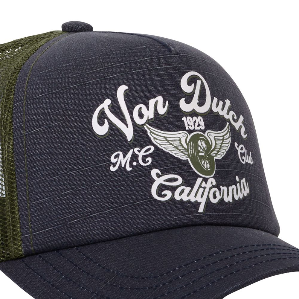 Von Dutch Trucker Snapback Crew Closure Cap Grey / Blue | US-YQWGNO645