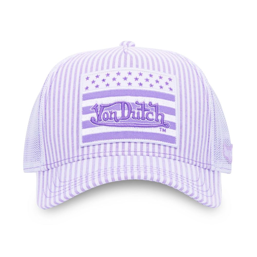 Von Dutch Trucker Snapback Flag Closure Cap Purple | US-GDXHUJ590