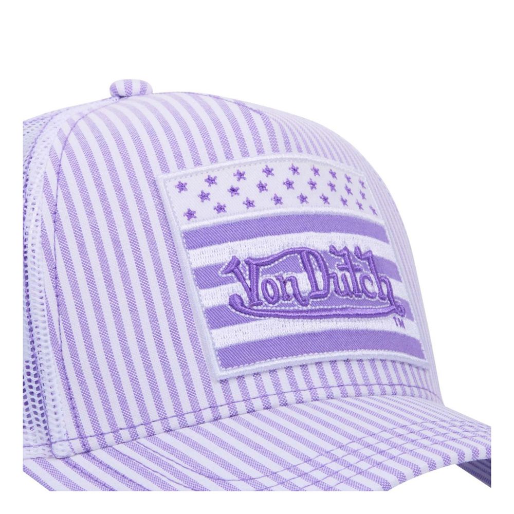 Von Dutch Trucker Snapback Flag Closure Cap Purple | US-GDXHUJ590