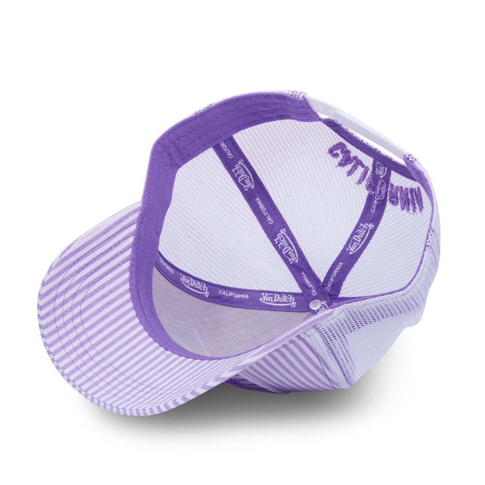 Von Dutch Trucker Snapback Flag Closure Cap Purple | US-GDXHUJ590