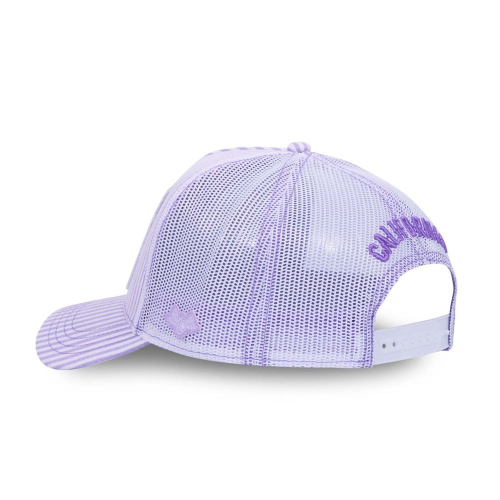 Von Dutch Trucker Snapback Flag Closure Cap Purple | US-GDXHUJ590