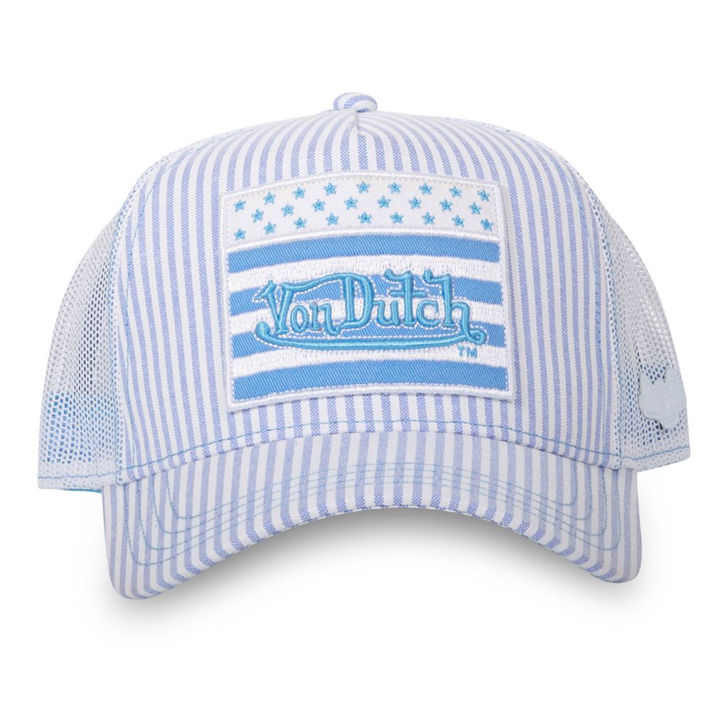 Von Dutch Trucker Snapback Flag Closure Cap Blue / White / Purple | US-DHVTQR374