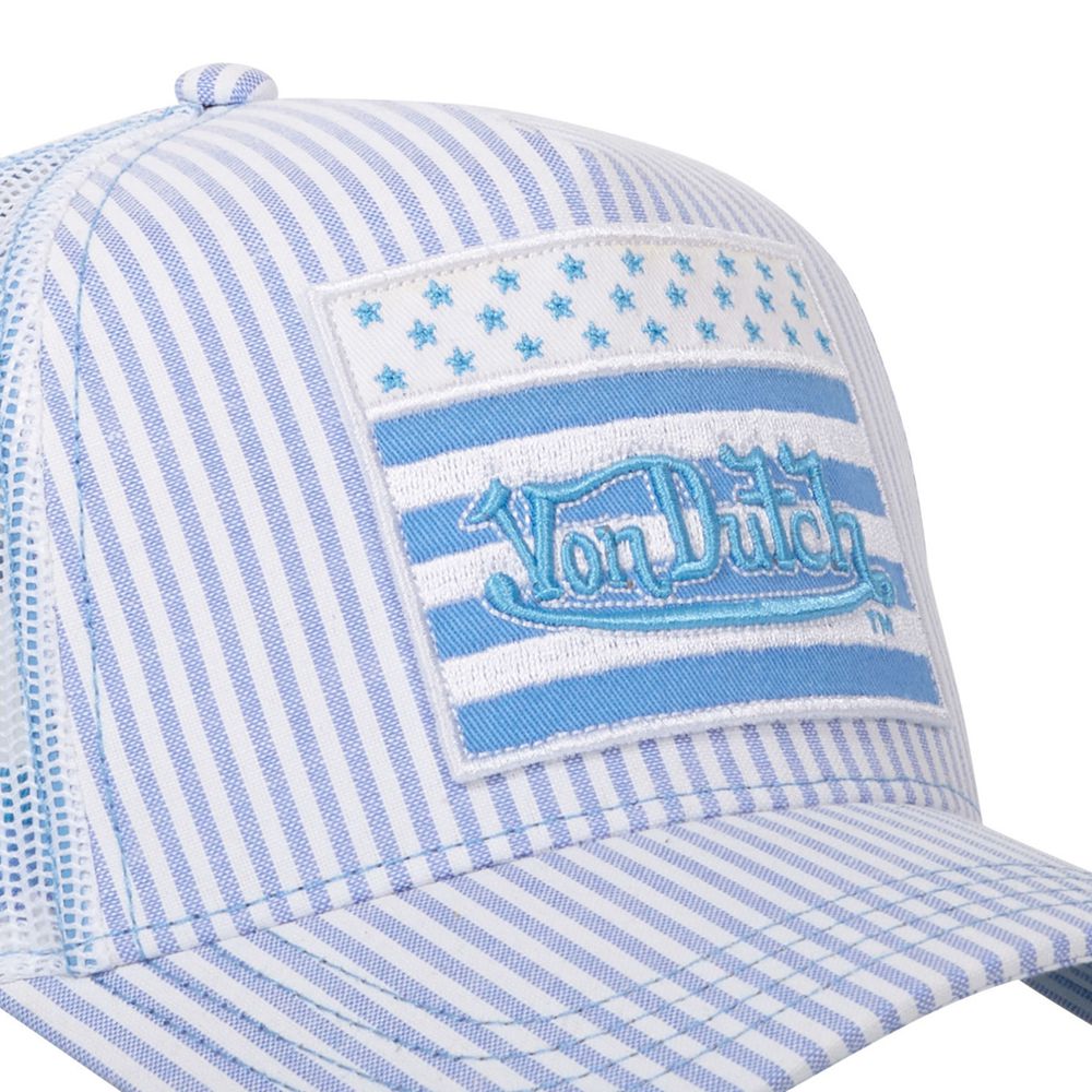 Von Dutch Trucker Snapback Flag Closure Cap Blue / White / Purple | US-DHVTQR374