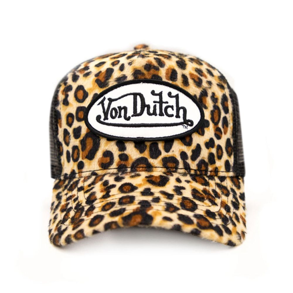 Von Dutch Trucker Velvet Print Cap Brown / Black | US-PMQWDA986