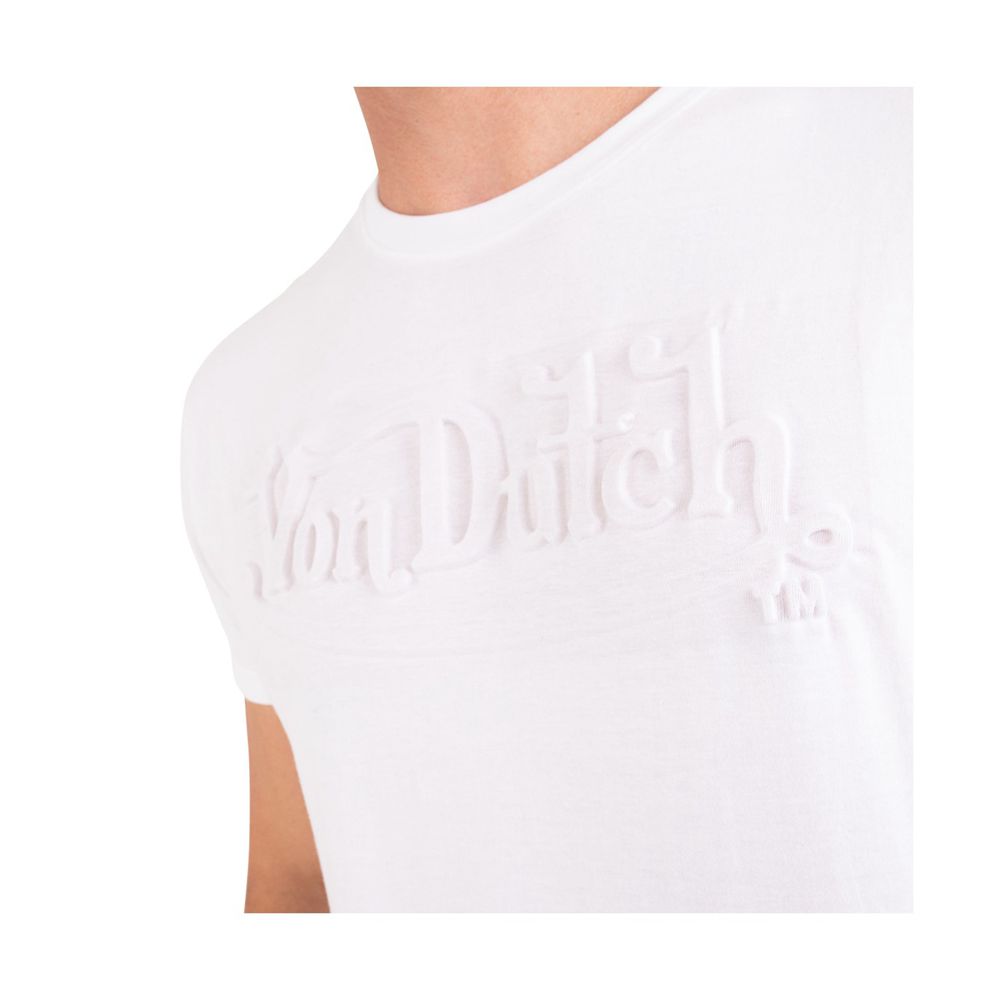 Von Dutch Tyron Cotton V-Neck Men T-Shirt White | US-NAELCP857