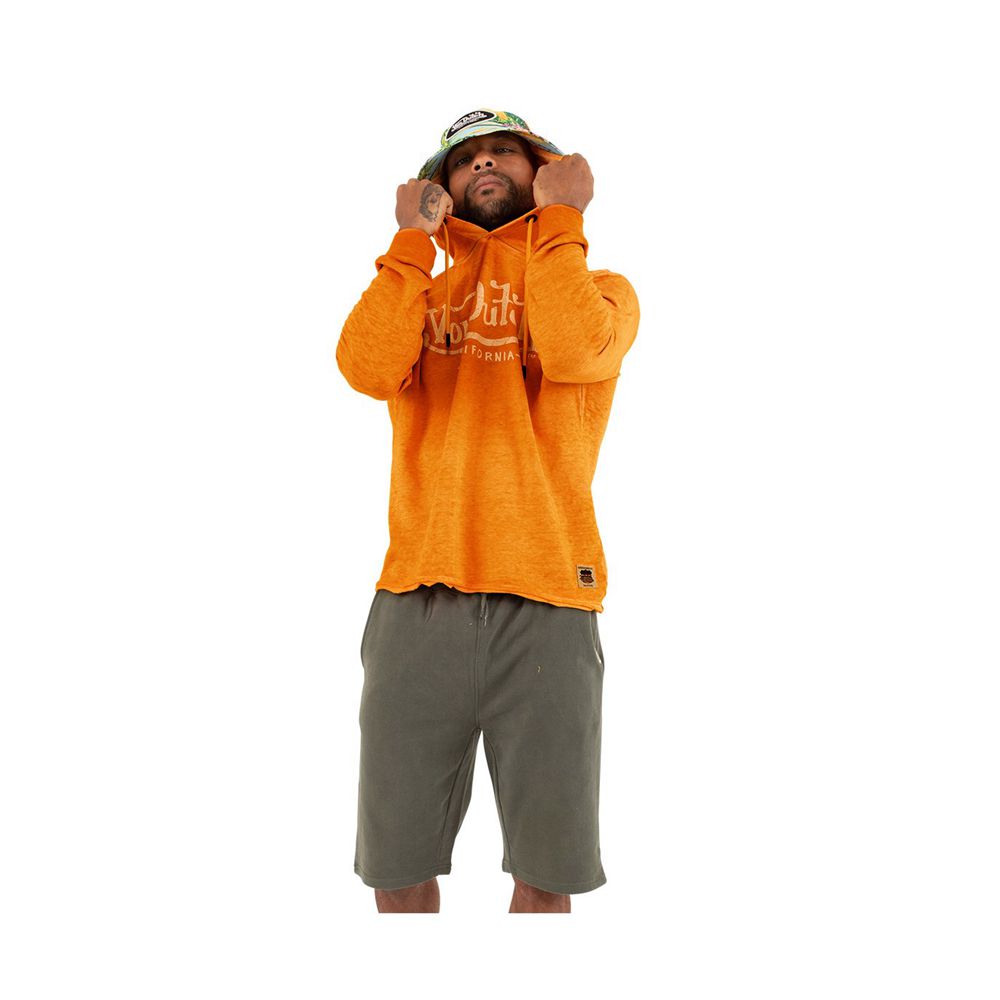 Von Dutch Use Ryan Cotton Men Hoodie Orange / White | US-SCUMJP430