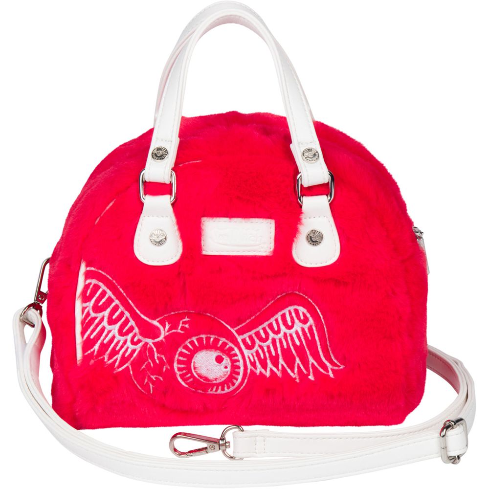 Von Dutch Vegan Furry Small Women Bowling Bag Red | US-BACQHT761