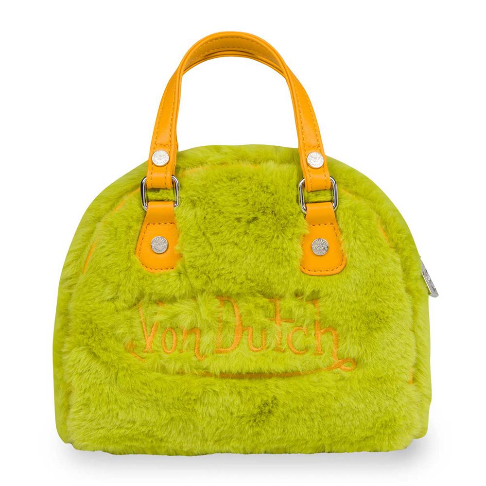 Von Dutch Vegan Furry Small Women Bowling Bag Green | US-KYGTAM420