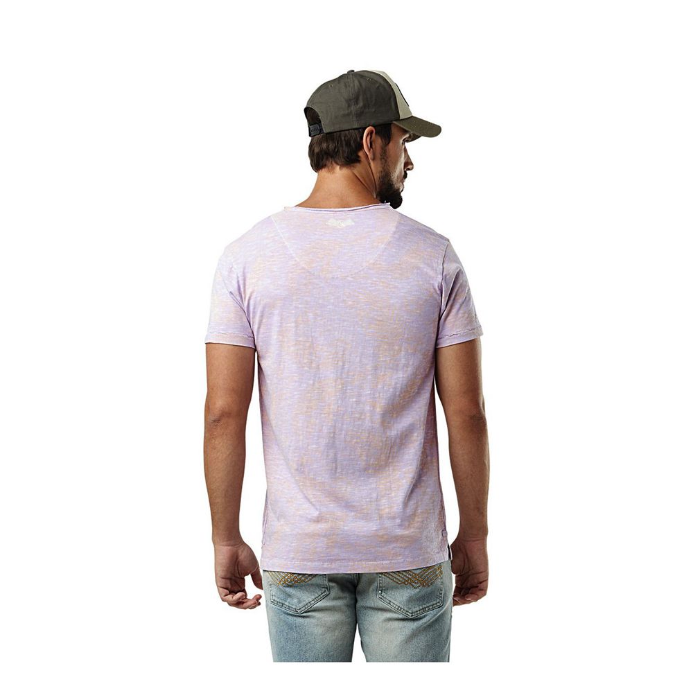 Von Dutch V-neck With Cotton Treatment Ron Men T-Shirt Purple / White | US-COKDMI250