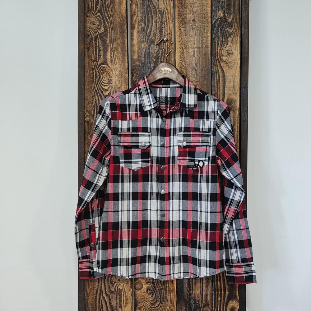 Von Dutch Woven Checks Cotton Women Shirts Red | US-URGTEH921