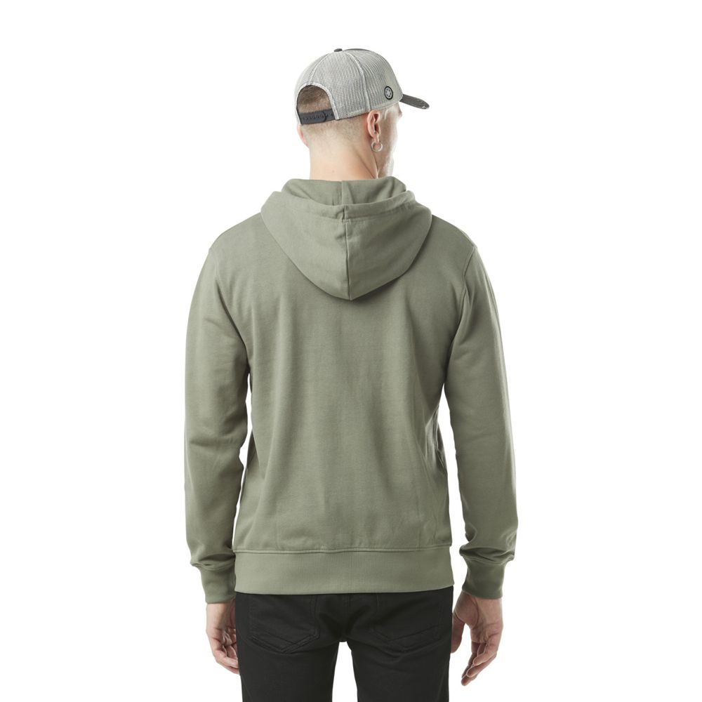 Von Dutch Zipped With Ori Front Print In Cotton Men Hoodie Khaki | US-PBYWND347